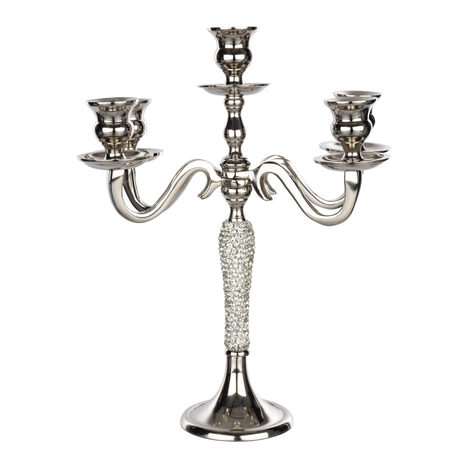 Metalinė žvakidė ELEMENTS SENSE, 5 - žvakėms, sidabrinės sp., 33,75 cm