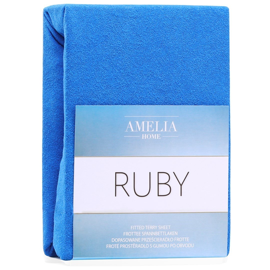 Frotinė paklodė su guma Ameliahome RUBY Blue, 180x200 cm