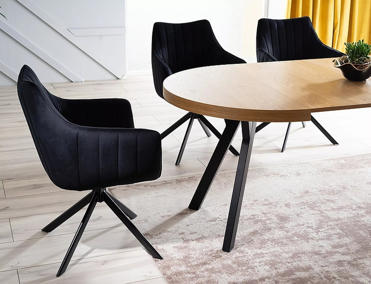 Kėdė AZALIA VELVET,  juoda/juoda - 6