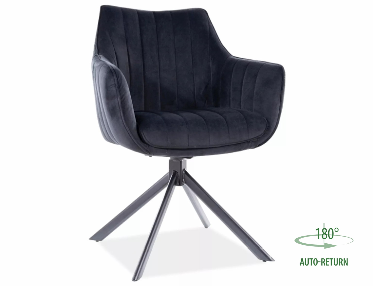 Kėdė AZALIA VELVET, juoda/juoda-0