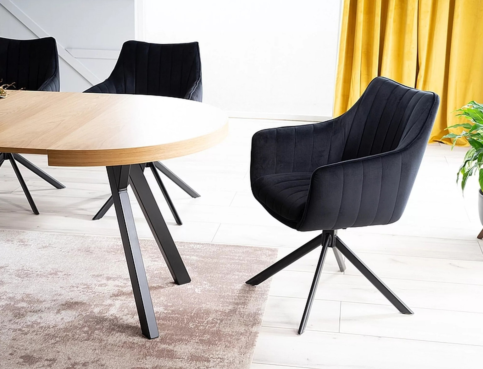 Kėdė AZALIA VELVET,  juoda/juoda - 4