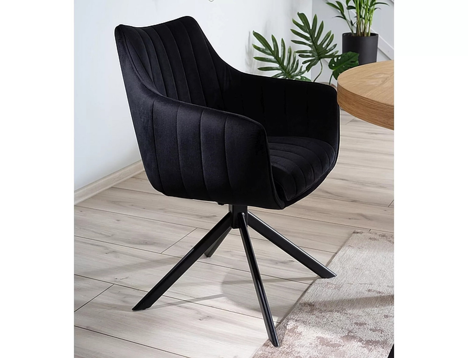 Kėdė AZALIA VELVET,  juoda/juoda - 7