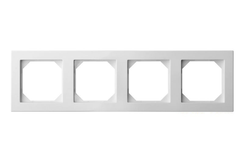 Keturvietis rėmelis EPSILON SLIM LINE, baltos sp.-0