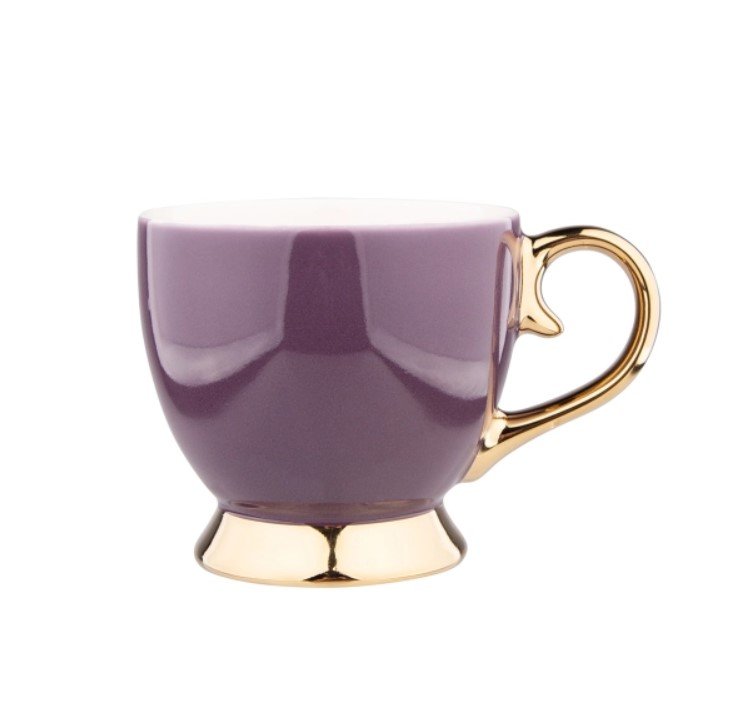 Porcelianinis puodelis Aurora Gold Jumbo NBC, violetinės sp., 400 ml
