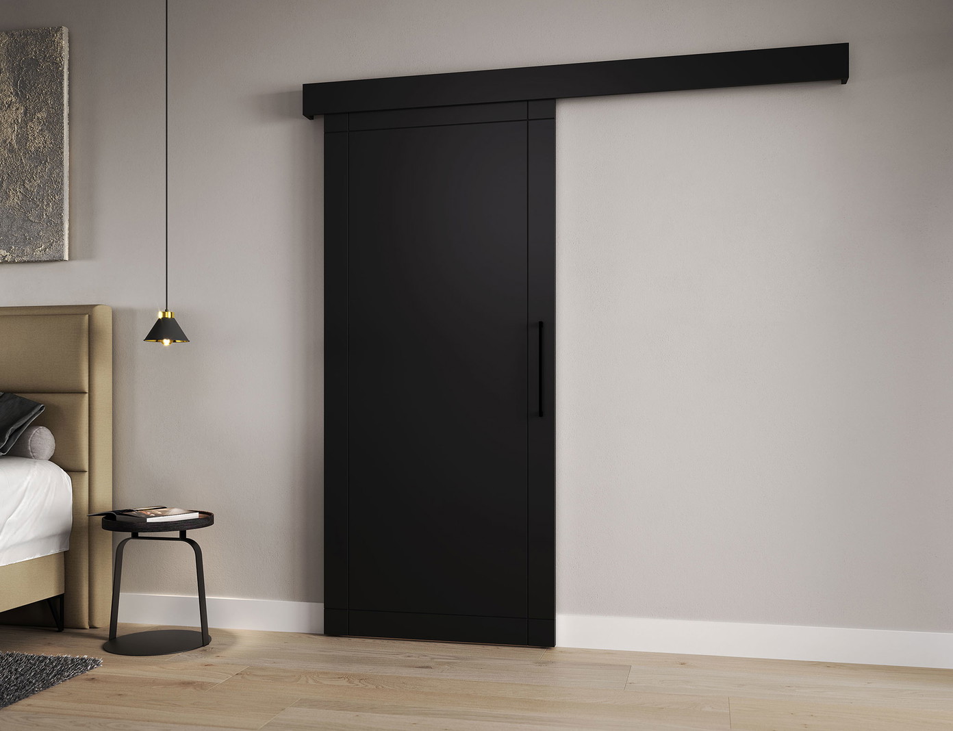 Stumdomos durys Charlise 90 x 204 cm, juoda - 6