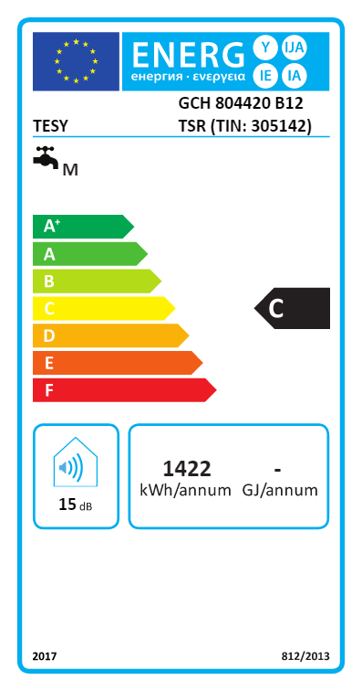 Kombinuotas vandens šildytuvas TESY GCHMS80, 80 l, 2 kW-1