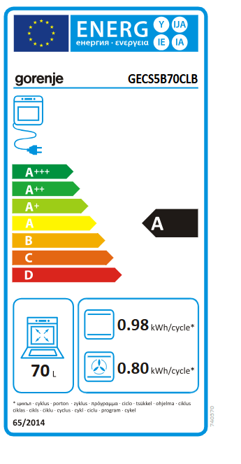 Elektrinė viryklė su elektrine orkaite Gorenje Classico Line GECS5B70CLB - 9