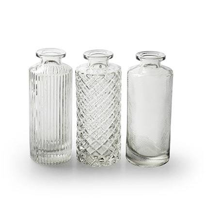 Stiklinė vaza ALANIS, 3 rūšių, 13,5 x 5,5 cm