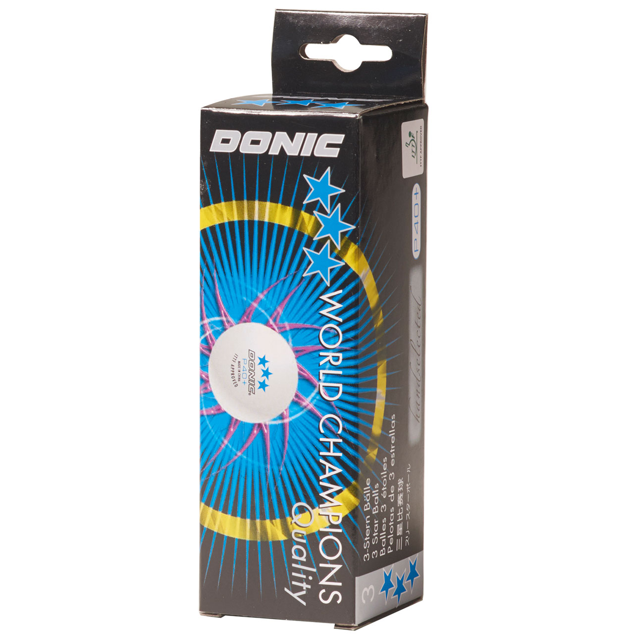 Stalo teniso kamuoliukai DONIC P40+ 3žv. ITTF 3vnt White-0