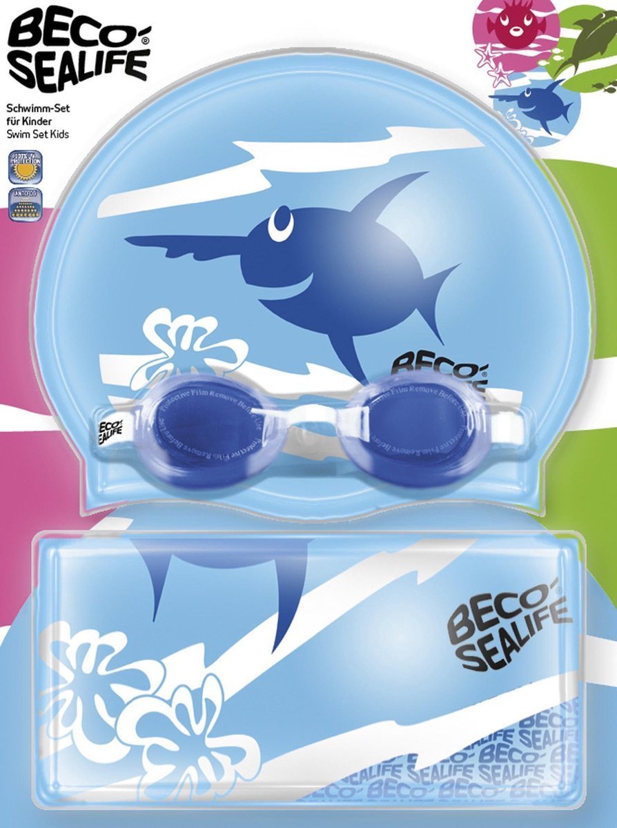 Plaukimo rinkinys BECO, mėlynos sp., akiniai, kepurelė, krepšys - 5