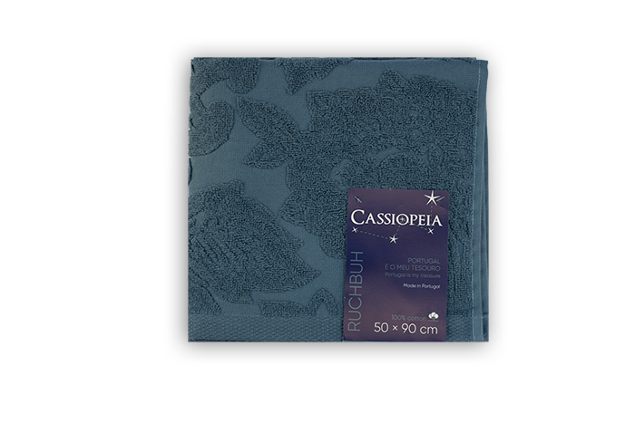 Vonios rankšluostis CASSIOPEIA, mėlynos sp., 50 x 90 cm, 100% medvilnės, 500 g/m2 - 1