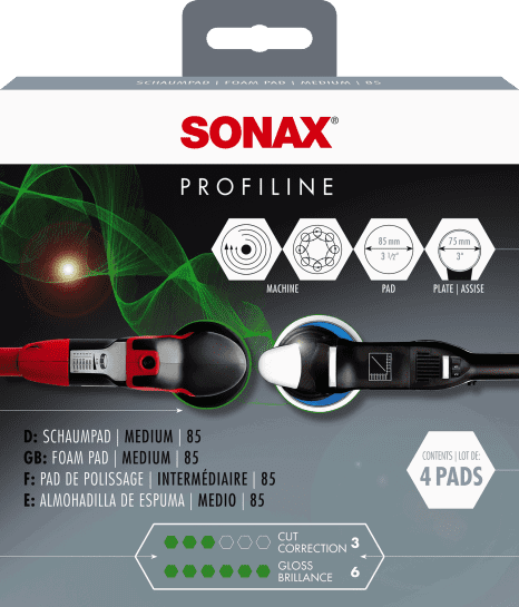 Vidutinio kietumo poliravimo padas SONAX, 85mm, 4vnt - 3