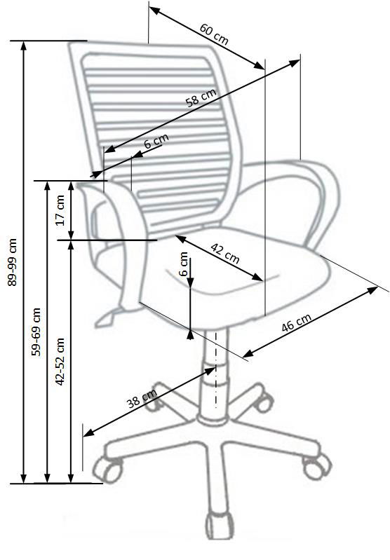Biuro kėdė SANTANA, pilka-2