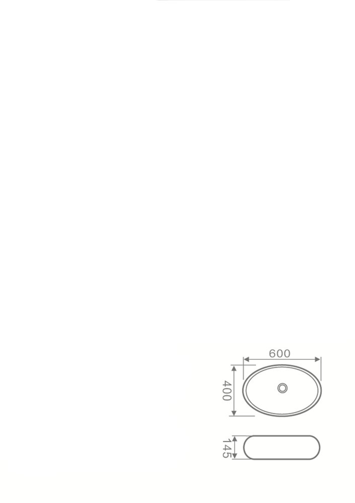 Praustuvas, keraminis, baltos sp., 60 x 40 x 14,5 cm - 2