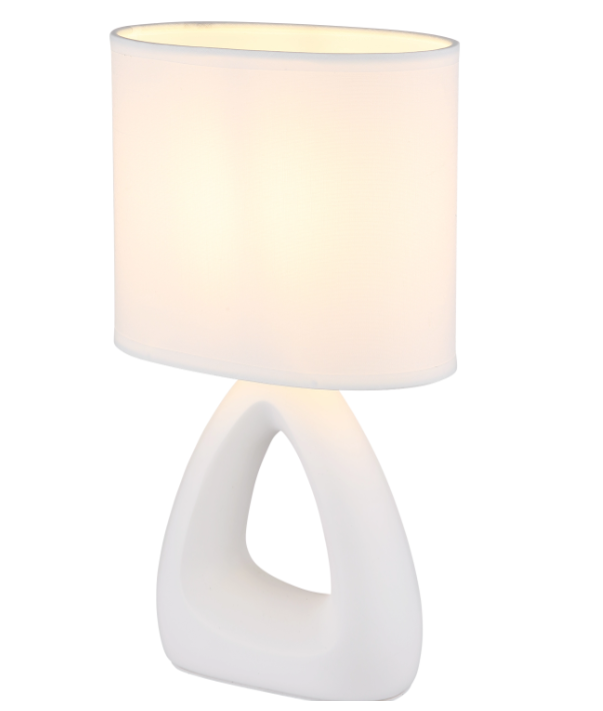 Stalinis šviestuvas GLOBO TRIANGLE, 1 x E14, 40W, baltos sp., keraminis, 17 x 10 x 30 cm-0