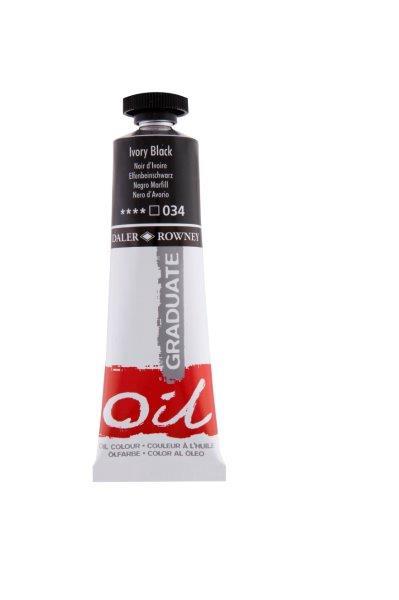 Aliejiniai dažai GRADUATE, juodos sp., 38 ml-0