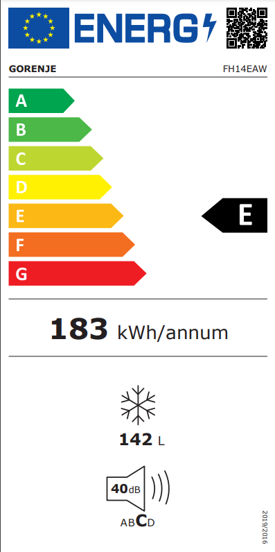 Šaldymo dėžė GORENJE FH14EAW, 142 l - 2