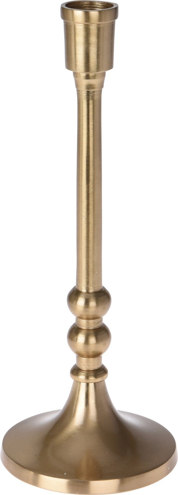 Metalinė žvakidė, auksinės sp., 23 cm