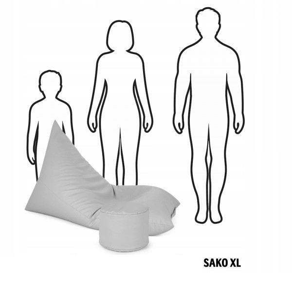 Sėdmaišis-gultas su pufu Sako XL Oxford, juodas-1
