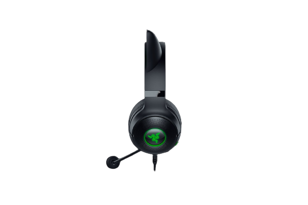 Laidinės žaidimų ausinės Razer Kraken Kitty V2, juodos/žalios - 3