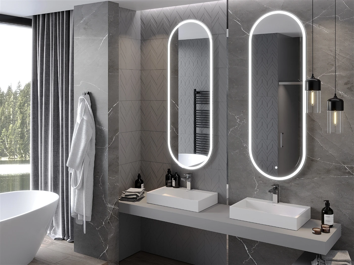 Vonios veidrodis Mexen Bono su LED apšvietimu ir šildymo kilimėliu, 55 x 155 cm - 3