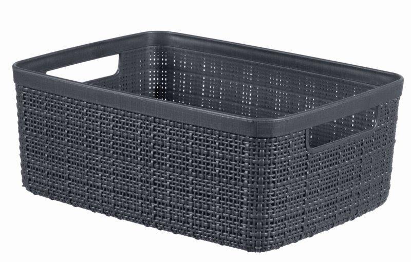 Plastikinis krepšelis CURVER Jute, pilkos sp., h11 x 27 x 20 cm, 5 L-0