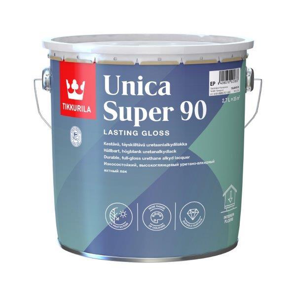 Drėgmei atsparus greitai džiūstantis lakas TIKKURILA UNICA SUPER 90, blizgus, EP bazė, 2,7 l-0