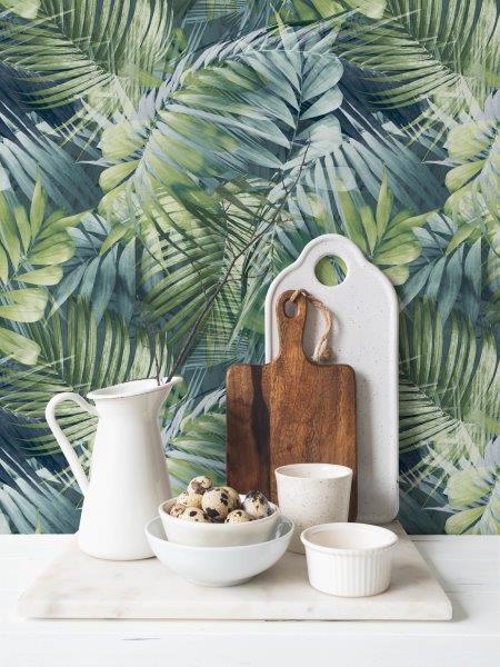 Viniliniai tapetai flizelino pagrindu GRANDECO ANTIGUA PALM ALL-OVER 170702, 0,53 x 10,05 m-1