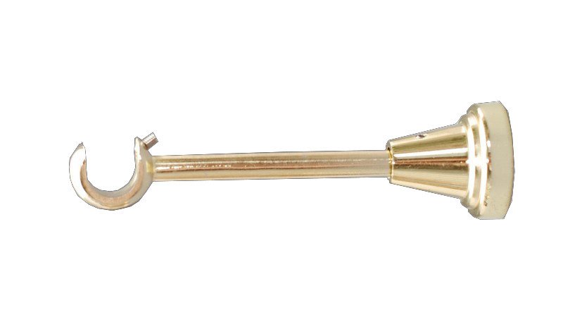 Karnizo laikiklis GRAL, metalinis, viengubas, blizgios aukso sp., L14 cm, Ø 16 mm