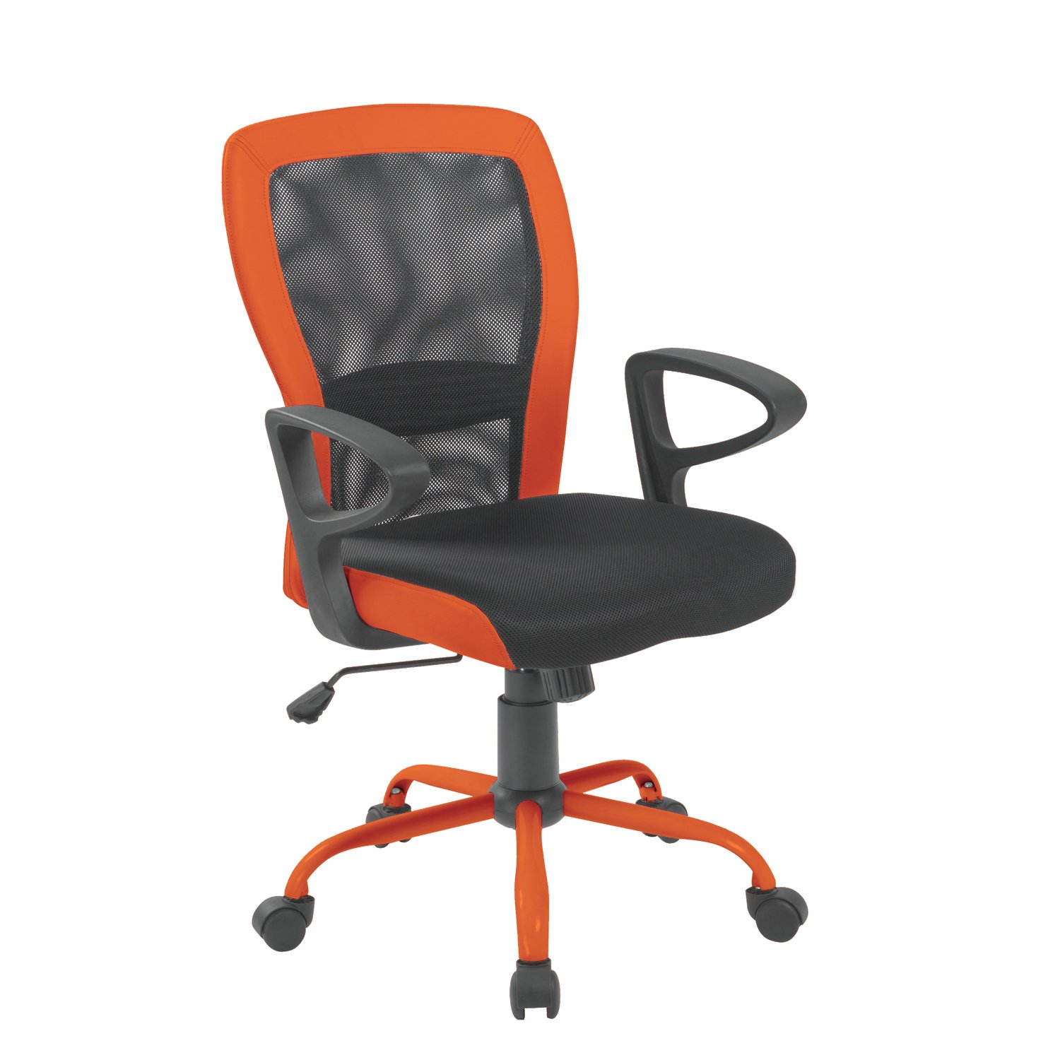 Biuro kėdė LENO, 60x57x91-98,5 cm, pilka/oranžinė