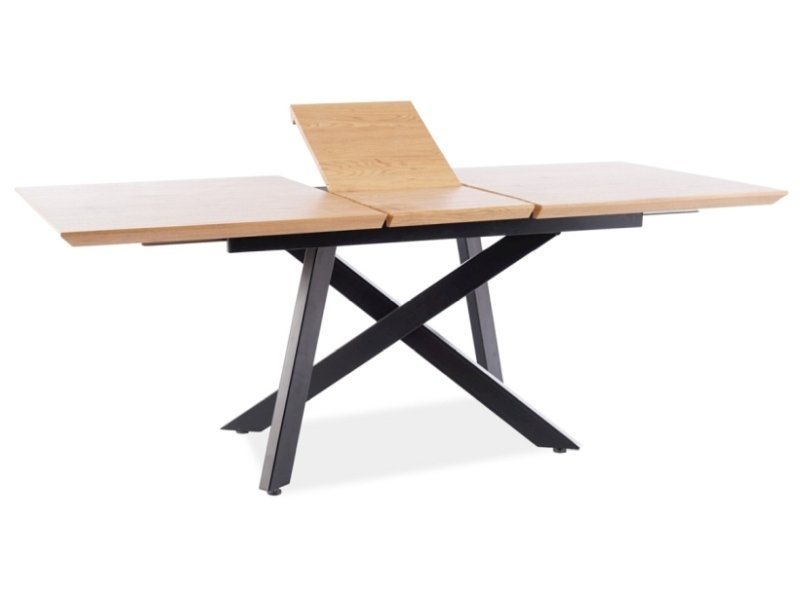 Valgomojo stalas CAPITOL, 160 x 90 cm, ąžuolo/juoda