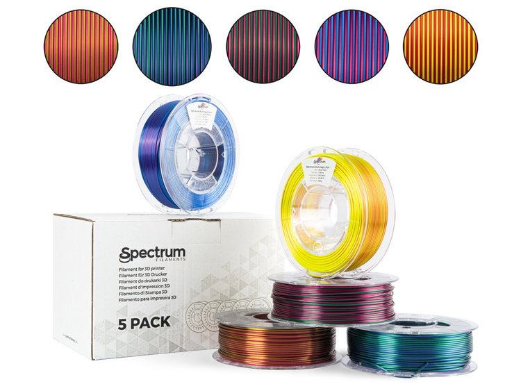 3D plastikų rinkinys SPECTRUM PLA MAGIC SILK, 5x0.25 kg, įvairių spalvų-0