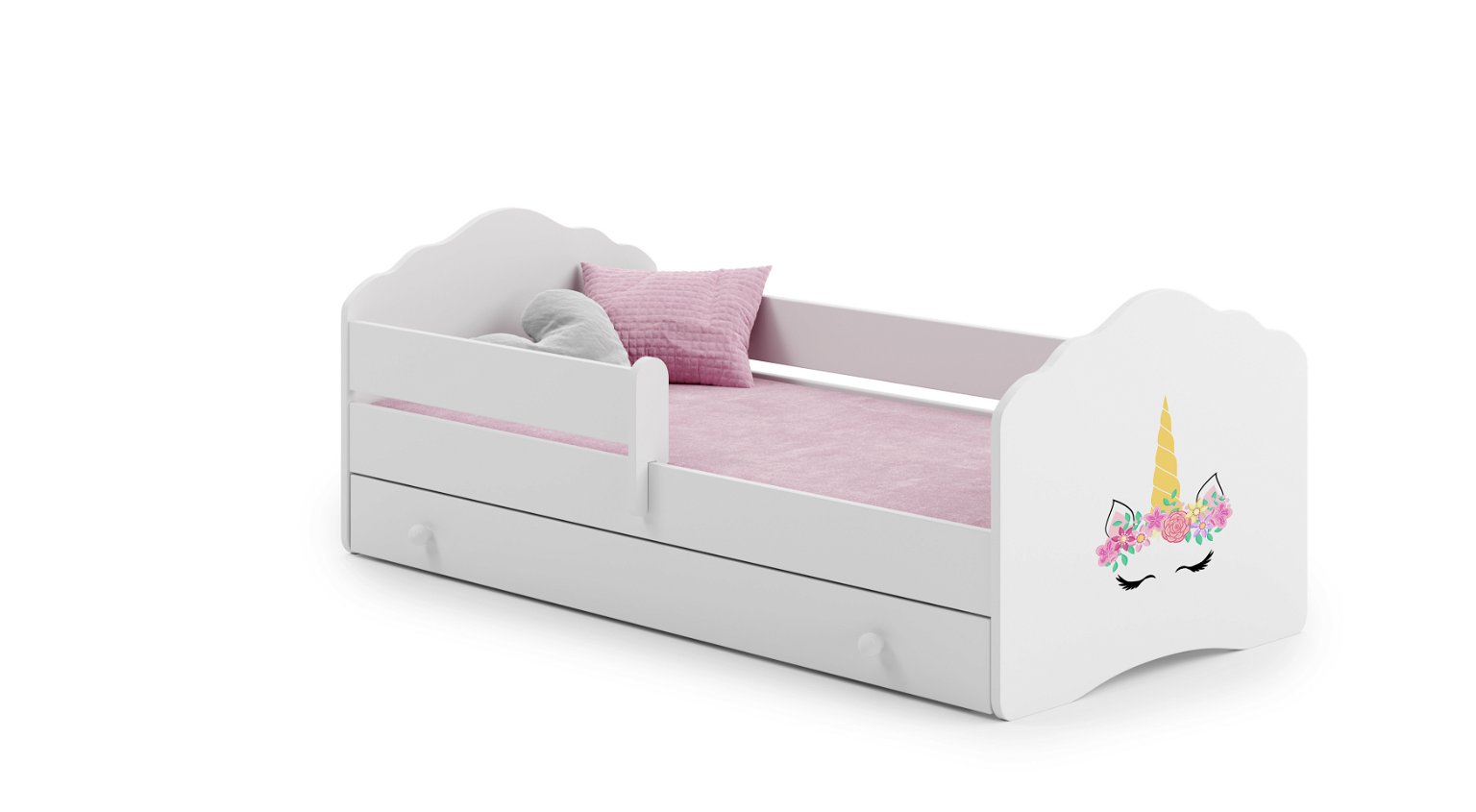 Vaikiška lova su stalčiumi Fala Bar Unicorn, 160x80 cm - 1