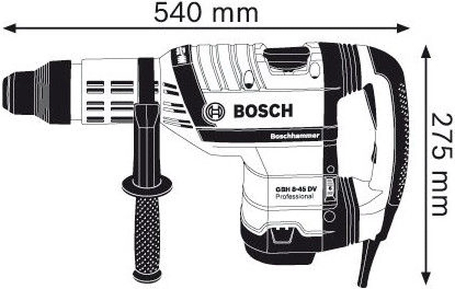 Perforatorius BOSCH PRO GBH 8-45 DV, 1500 W - 6
