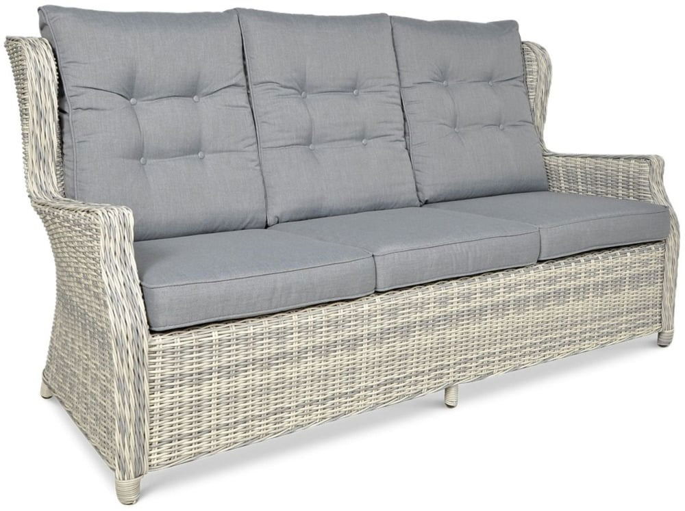 Lauko baldų komplektas TRIVENTO DINING 3 + su pufais, White Grey - 4