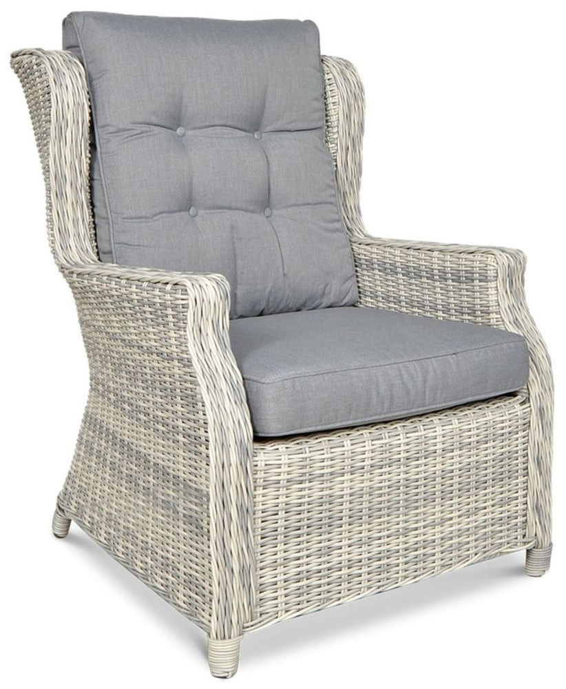Lauko baldų komplektas TRIVENTO DINING 3 + su pufais, White Grey - 3