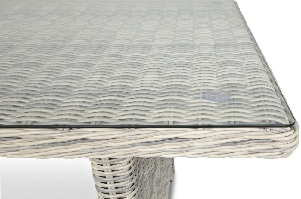 Lauko baldų komplektas TRIVENTO DINING 3 + su pufais, White Grey - 8