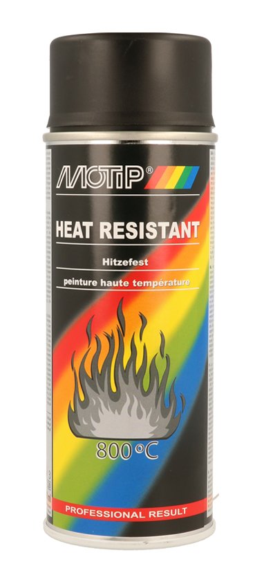 Purškiami dažai atsparūs aukštai temperatūrai MOTIP 800°C, juodos sp., 400 ml