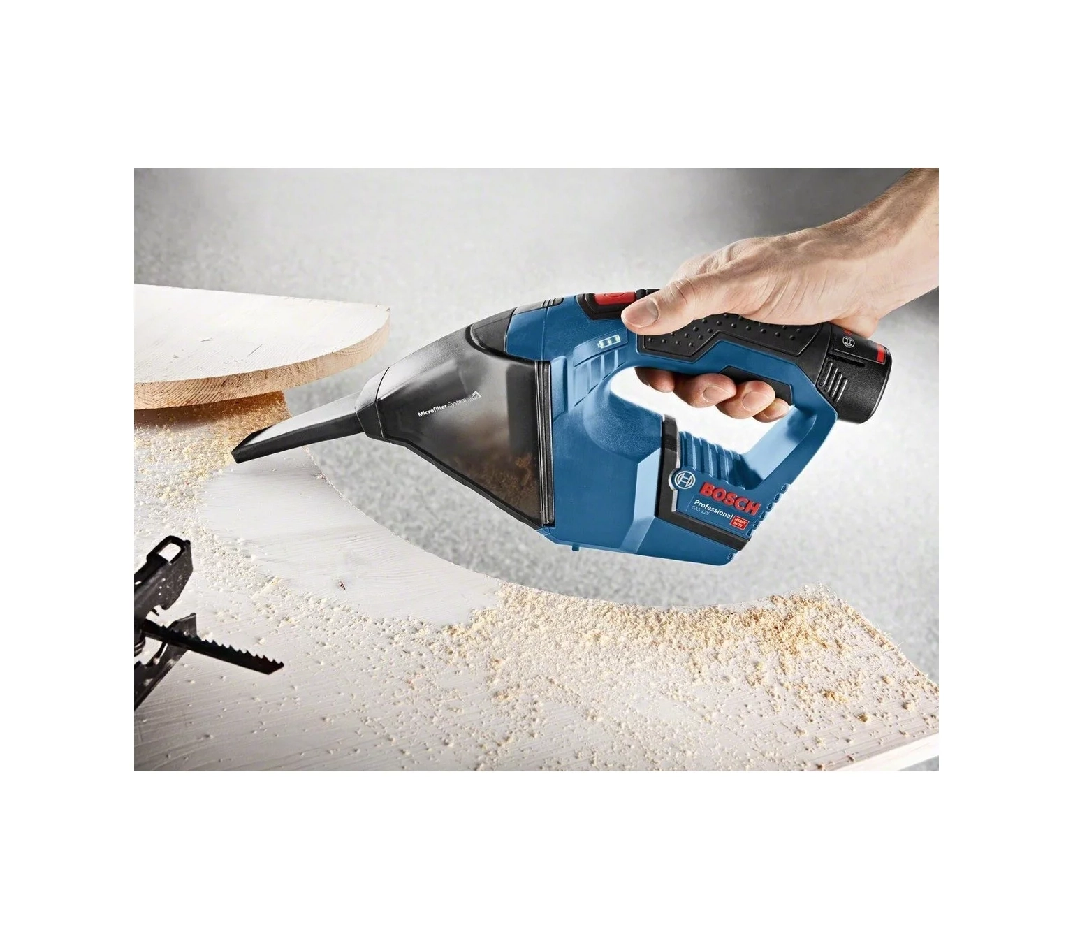 Akumuliatorinis rankinis dulkių siurblys BOSCH PRO GAS 12V (2x3.0Ah, L-BOXX) - 3