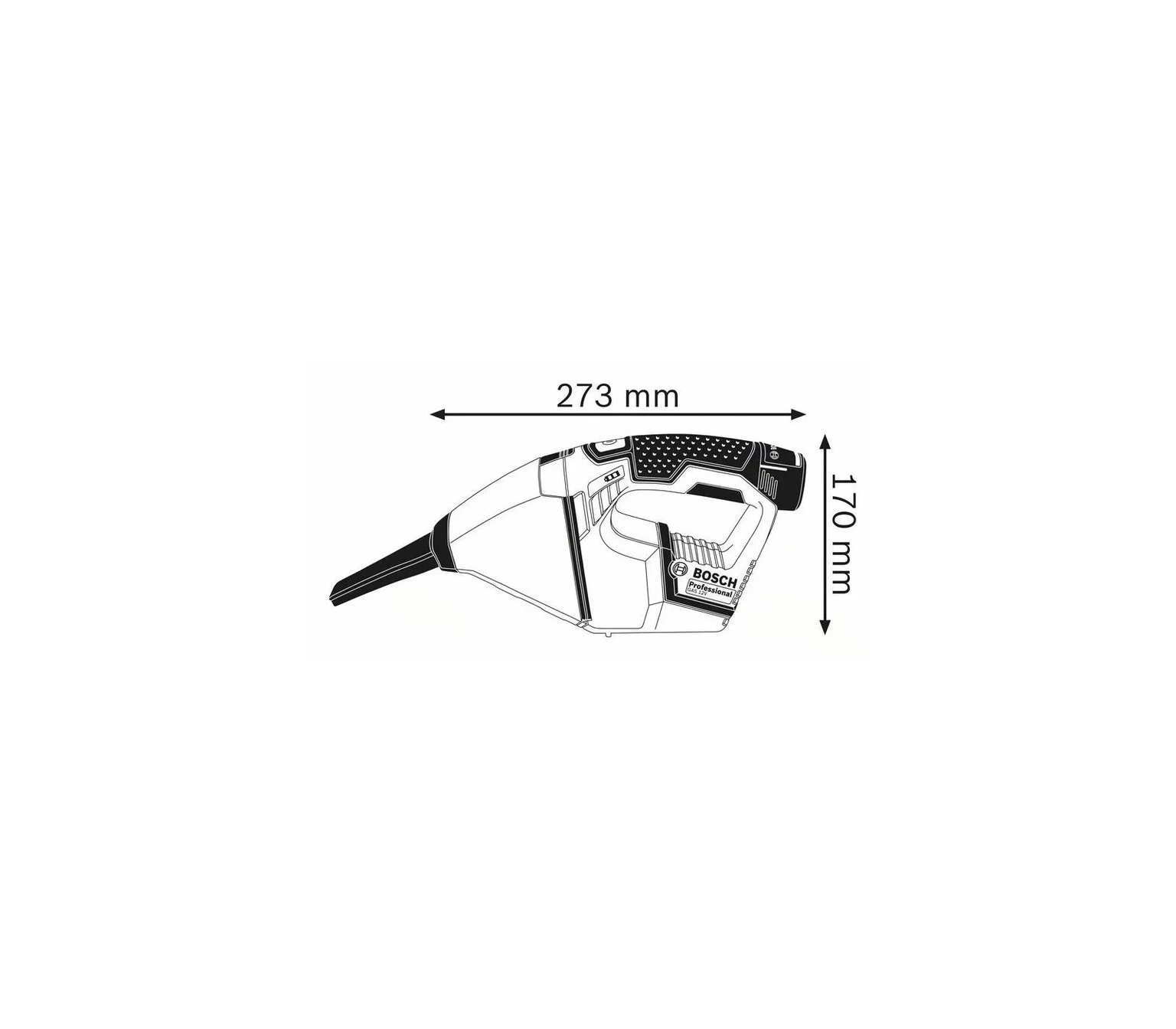 Akumuliatorinis rankinis dulkių siurblys BOSCH PRO GAS 12V (2x3.0Ah, L-BOXX) - 5