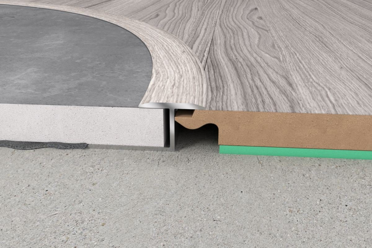 Lanksti aliumininė grindų juostelė FL1 W4, Linburgo ąžuolo sp., 10 mm aukščio, 250 cm ilgio