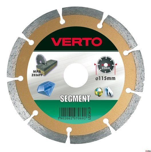 Deimantinis pjovimo diskas VERTO, 115 mm