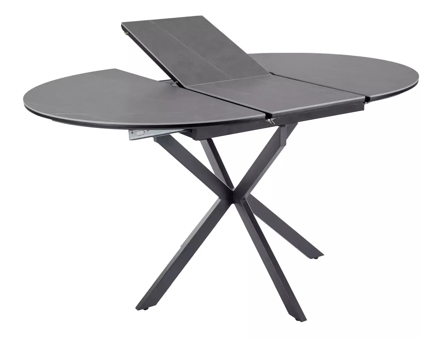Valgomojo stalas SIGNAL Gaston Ceramic, 100(135)x100x75 cm, pilka/juodas - 4