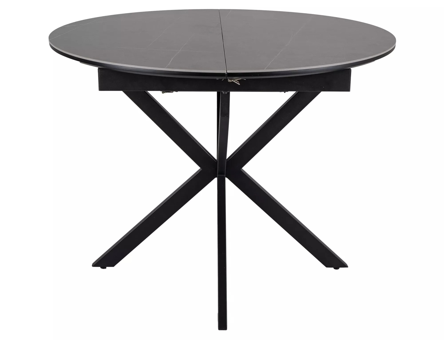 Valgomojo stalas SIGNAL Gaston Ceramic, 100(135)x100x75 cm, pilka/juodas-1