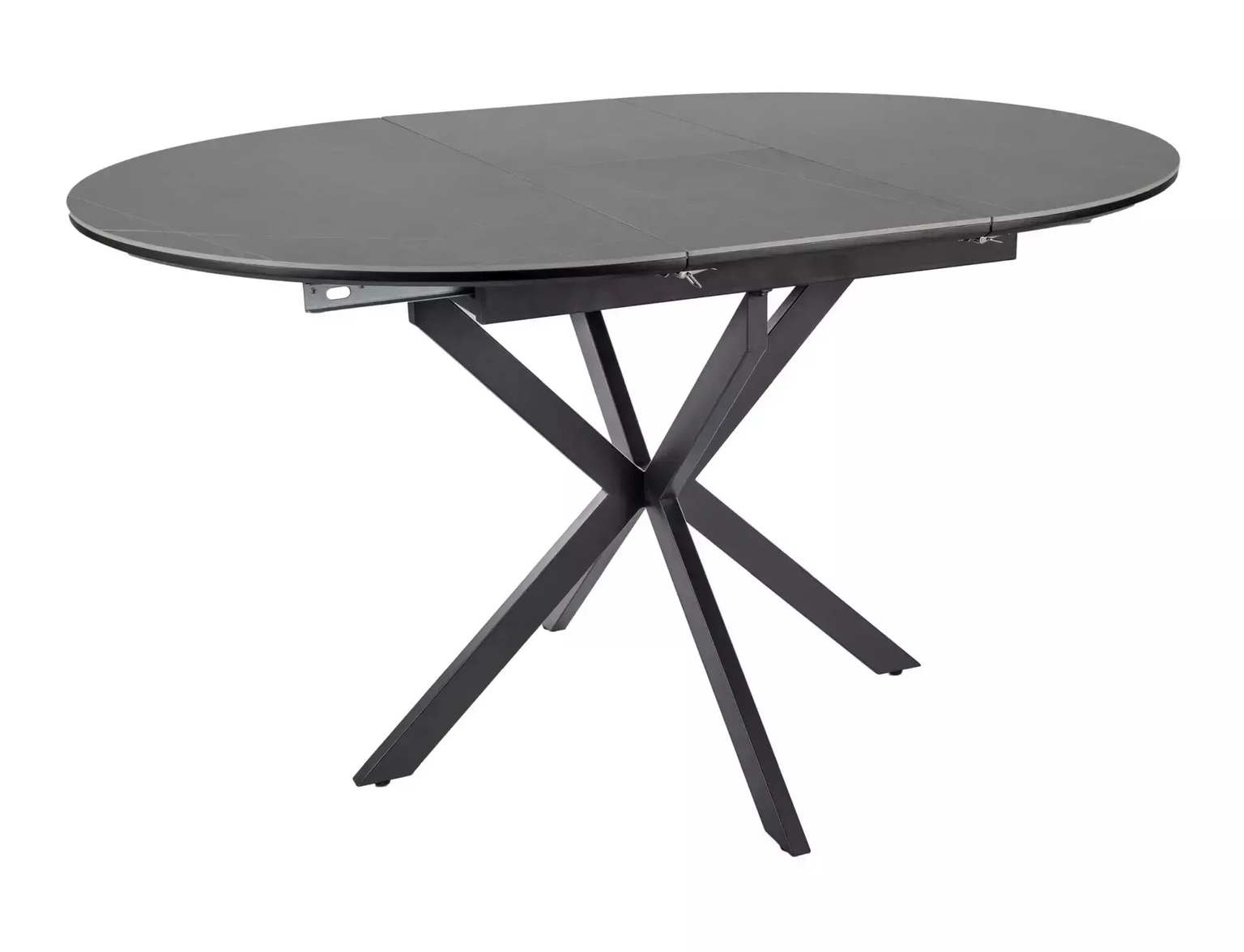 Valgomojo stalas SIGNAL Gaston Ceramic, 100(135)x100x75 cm, pilka/juodas-0