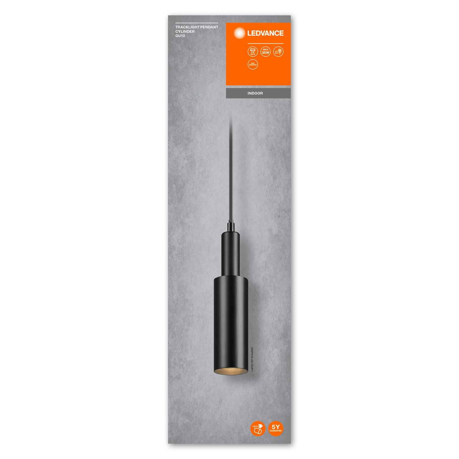 Pakabinamas bėgelių šviestuvas LEDVANCE TRACKLIGHT PENDANT CYLINDER,1xGU10,juodas,ø5,5x150-1