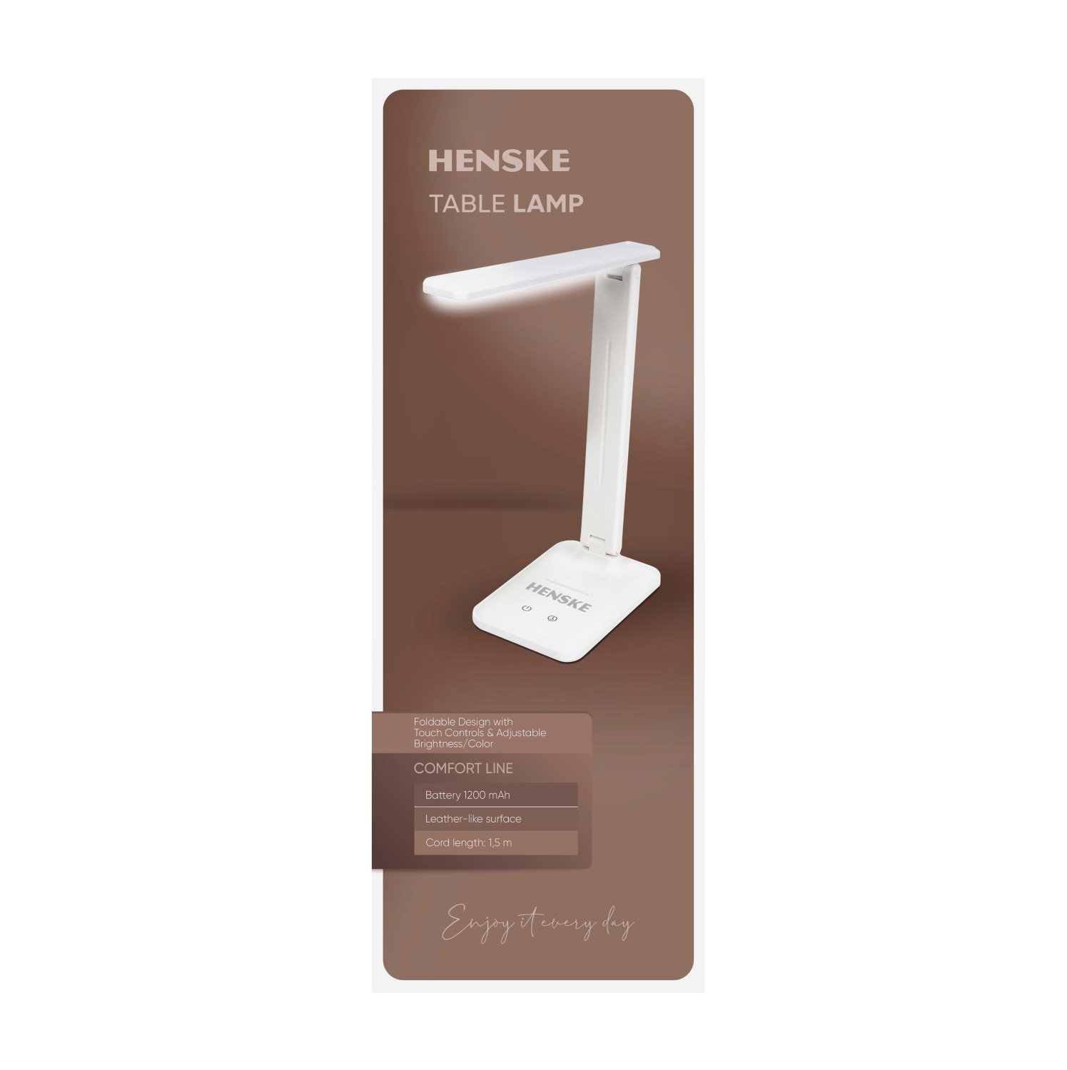 Stalinis LED šviestuvas HENSKE TS400, įkraunamas, sulankstomas, baltos sp 33,5x29,5x16,5cm-1