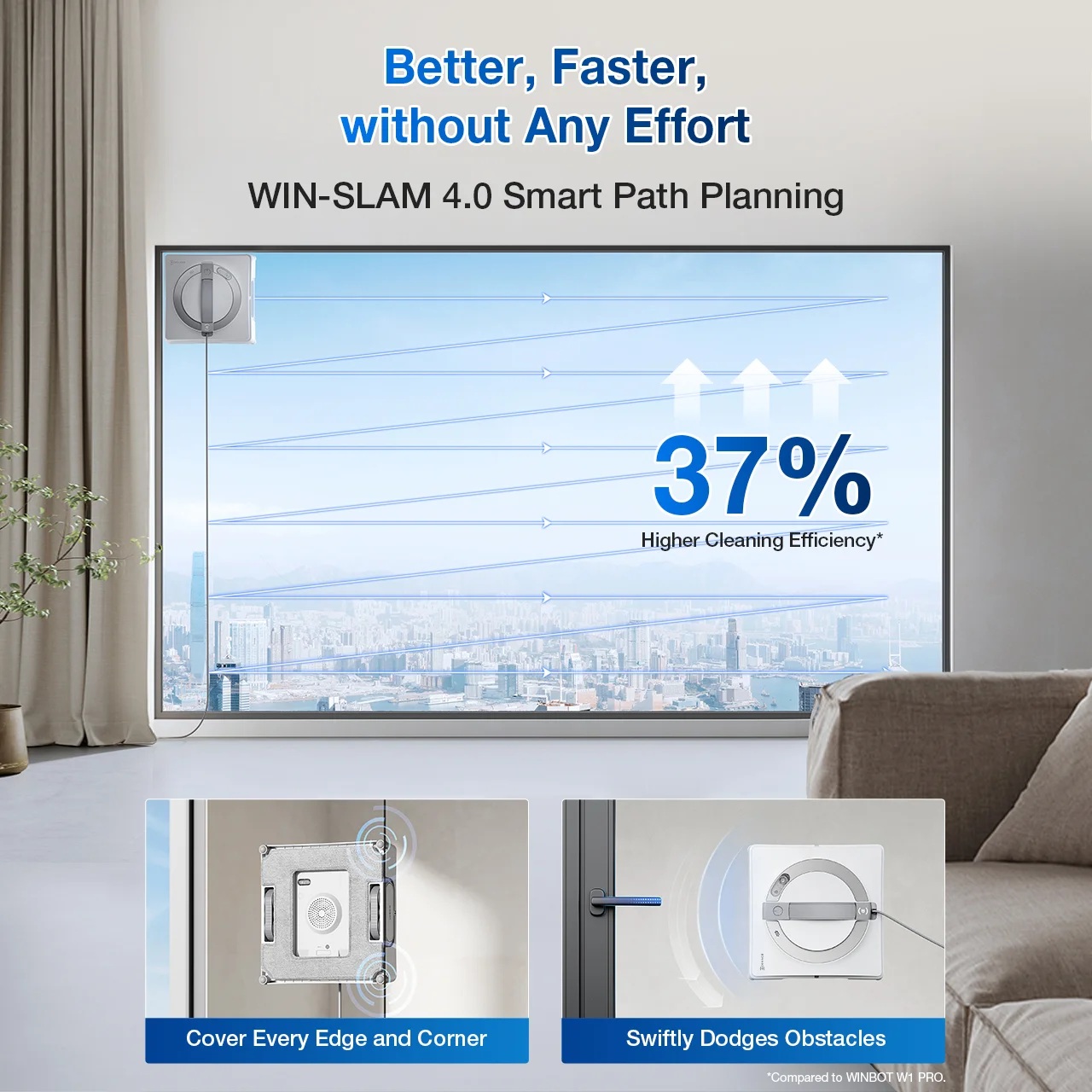 Langų valymo robotas Ecovacs WINBOT W2 PRO, balta - 6