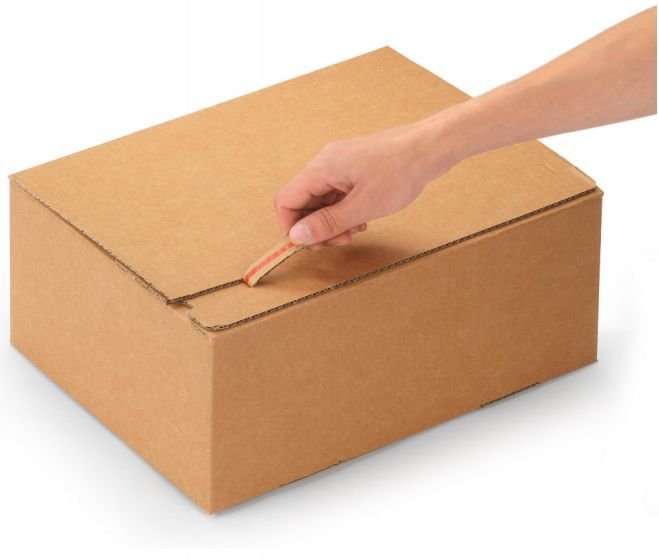 Kartoninė dėžė su lipnia juostele, atlaiko iki 10 kg, 23 x 16 x 8 cm