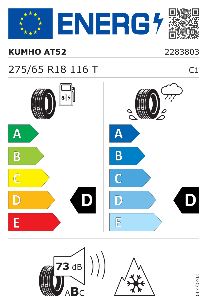 Kumho Road Venture AT52 275/65 R18 116 T - 2